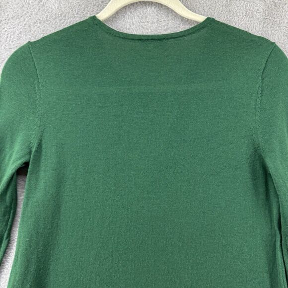 J Jill Sweater Women SP Green Knit Merino Wool Washable Tunic Crew Neck - Picture 8 of 14